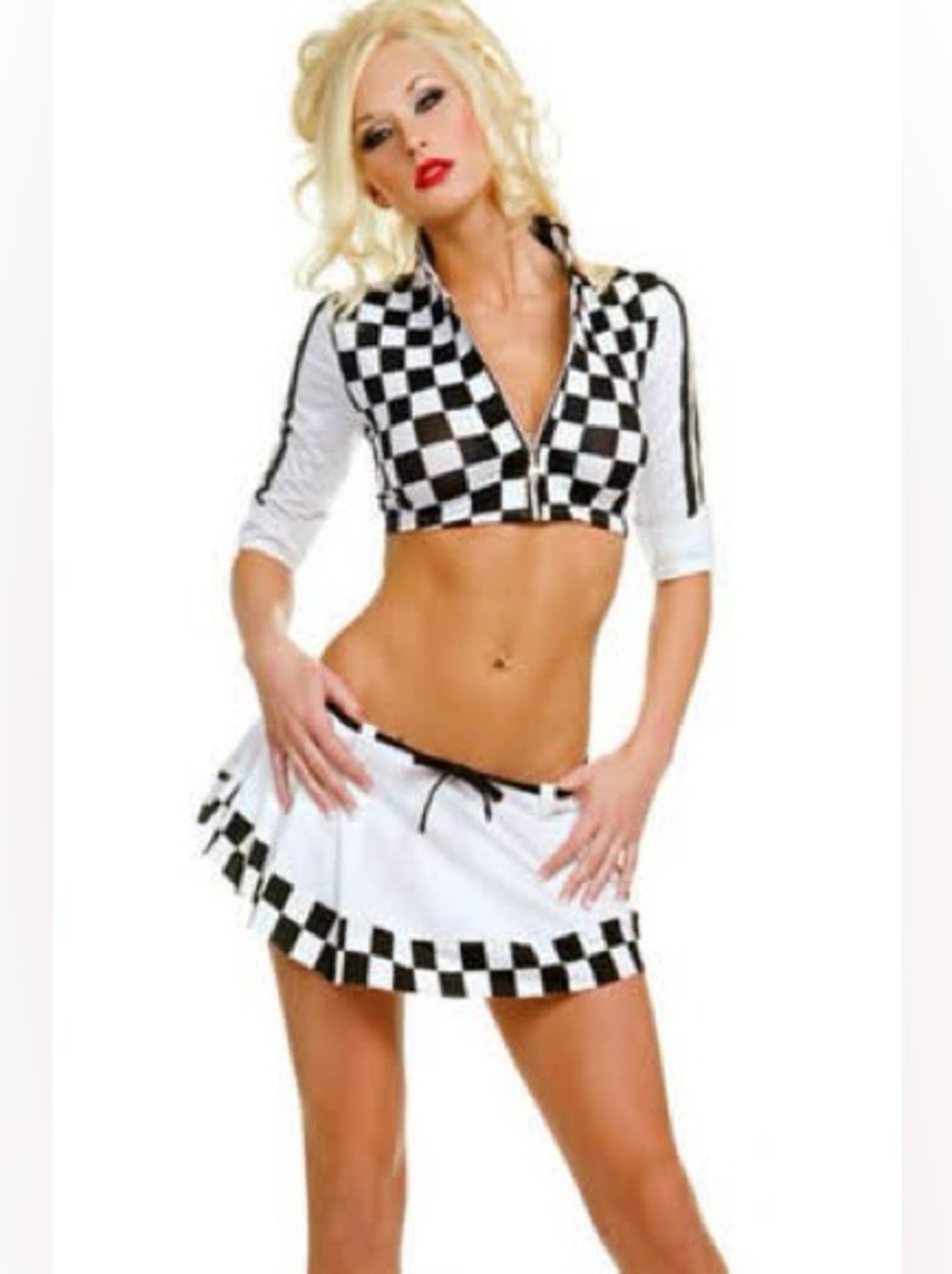 New Music Legs Sexy Finish Line Queen Nascar Racing Speed Racer Race Costume S